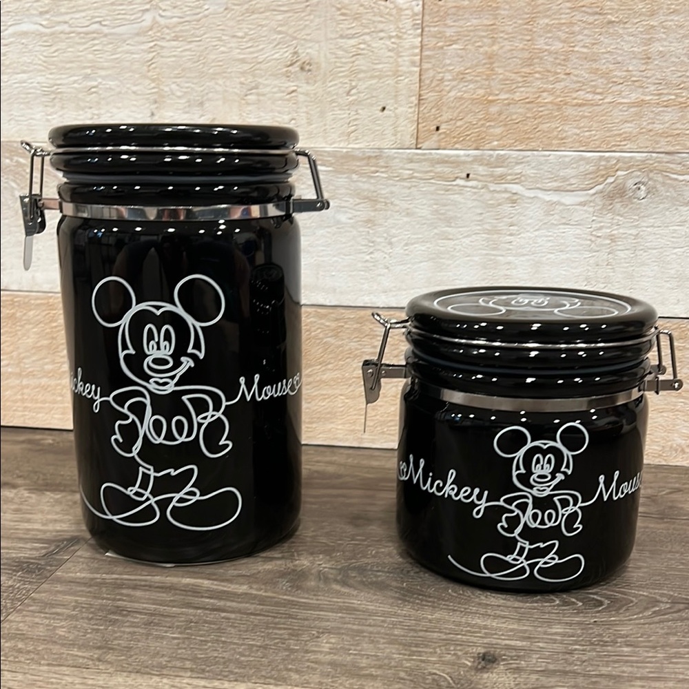 Mickey Mouse Black Storage Jars